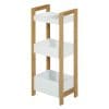 Dulapior Baie Multifuncțional Raft cu 3 Etajere Compact din lemn MDF si Bambus, Alb, 27.5×20.8x74cm HOMCOM | Aosom RO