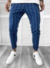 Pantaloni barbati casual albastri cu dungi 1003 SD A-2.2