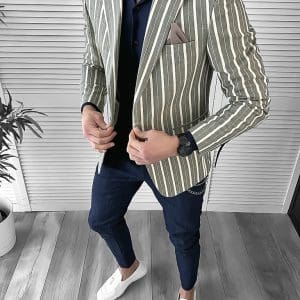 Sacou barbati slim fit in dungi 10122 E 46-1