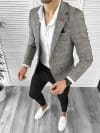 Sacou barbati slim fit in carouri 10198 E