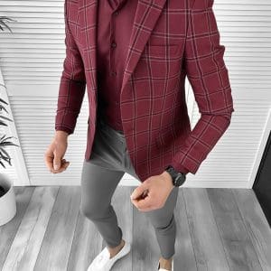 Sacou barbati slim fit grena 10324 E