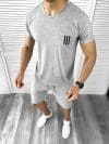 Trening barbati gri deschis pantaloni + tricou 10588 23-4.2.3*
