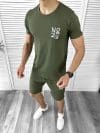 Trening barbati kaki pantaloni + tricou CU MIC DEFCT DEF202 D6-3.3.4