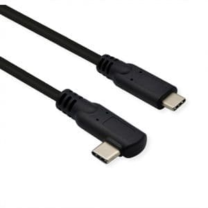Cablu USB 3.2 Gen 2×2 type C 100W Emark drept/unghi 90 grade T-T 1m, Roline 11.02.9075