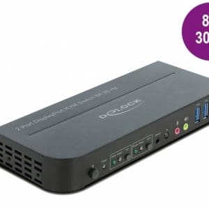 Switch KVM DisplayPort 8K30Hz cu USB 3.0 si Audio, Delock 11482