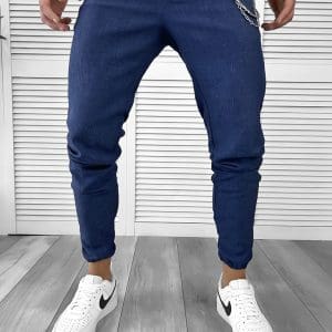 Pantaloni barbati casual albastri 11954 SD
