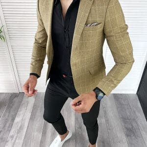 Sacou barbati slim fit in carouri 11978 D3-3.1