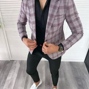 Sacou barbati slim fit in carouri 11982 D3-3.1