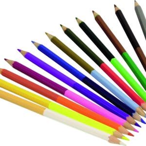 Set 12 creioane cu vârf dublu în tub din metal