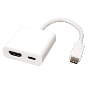 Adaptor USB-C la HDMI + 1 x PD (Power Delivery) 0.1m T-M Negru, Roline 12.03.3211