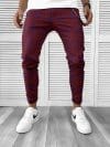 Pantaloni barbati casual grena in carouri 12144 B6-1