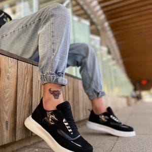 Adidasi barbati casual negri 12242 A18-1