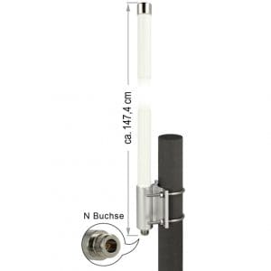 Antena exterior LoRa 868 MHz N Jack 8 dBi 147.7 cm omnidirectionala fixa, Delock 12504