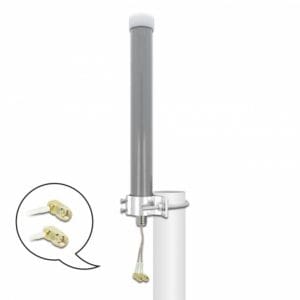 Antena exterior Multiband LTE WLAN 2.4 GHz 1 x SMA plug 1 x RP-SMA plug 2 – 3 dBi 2 x 20cm omnidirectional, Delock 12694
