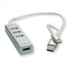 Hub USB 2.0 tip A+C cu 4 porturi, Roline 14.02.5037