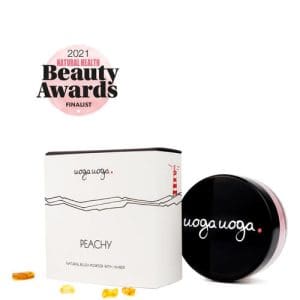 Peachy: Blush pulbere natural, vegan cu chihlimbar | Uoga Uoga