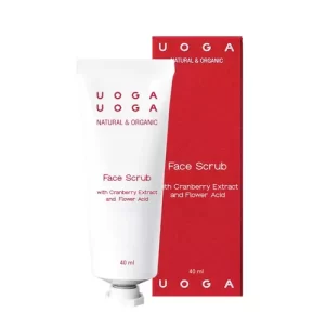 Scrub de fata vegan cu acid de flori si extract de merisoare | Uoga Uoga