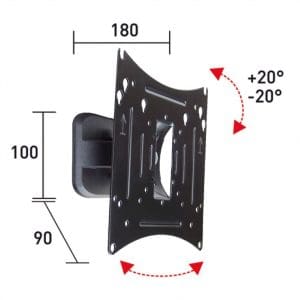 Suport monitor LCD 10″- 40″ perete 2 brate, Roline 17.03.0005
