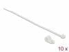 Set 10 bride L 200 x W 3.6 mm + 10 cleme montare 6.4 mm Alb, Delock 18863