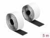 Banda auto-adeziva hook and loop tape 5m x 50mm Negru, Delock 19073