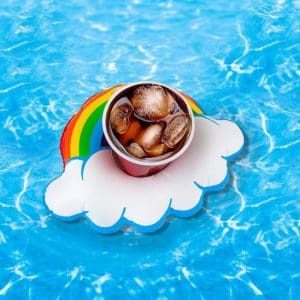 Set 3 colaci gonflabili pentru pahare- Rainbows | BigMouth Inc