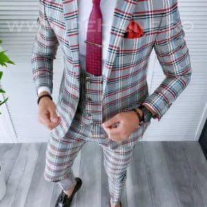 Sacou barbati in carouri slim fit 11937 261-1