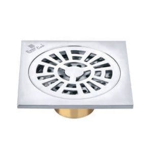 Sifon pardoseala cu ventil alama si capac Inox 100×100