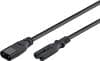Cablu prelungitor alimentare casetofon IEC C7 – C8 T-M 2m Negru, Goobay 97201