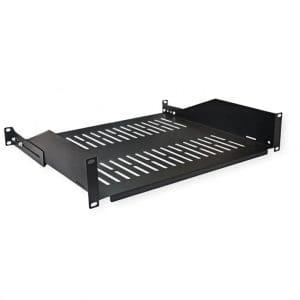 Sertar pentru cabinet 19″ 2U 485x400mm max 25kg Negru, Value 26.99.0407