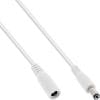 Cablu prelungitor de alimentare DC 5.5×2.1mm T-M 1m Alb, InLine IL26801E
