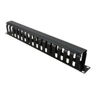 Front Panel 19″ 1U cu organizator pentru cabluri 40x60mm RAL7035 Negru, Value 26.99.0305