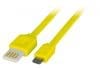 Cablu USB 2.0 la micro USB-B Flat reversibil 0.5m Galben, Lindy L30905