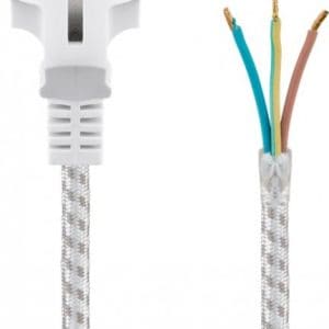 Cablu alimentare Schuko la fire deschise brodat 3m, Goobay G50504