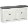 Bancheta-pantofar din lemn, 104x24x55 cm, alb HOMCOM | Aosom RO