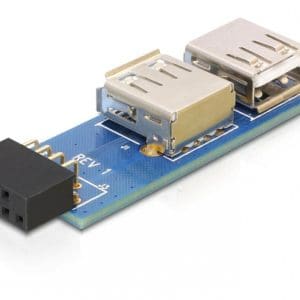 Adaptor pin header USB la 2 x USB 2.0 stanga/dreapta, Delock 41820
