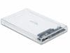 Rack extern USB-C 3.1 pentru 2.5″ SATA HDD / SSD transparent, Delock 42621