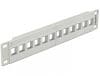 Patch Panel 10″ pentru keystone 12 porturi gri, Delock 43309