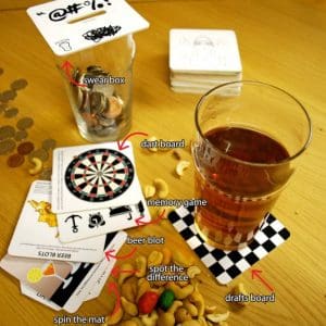 Suporturi pentru pahar cu jocuri de baut – Bar Games Beer Mats (set 30) | Suck Uk