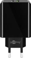 Incarcator priza 2 x USB-A Quick Charge 3.0 2A/28W Negru, Goobay 44956