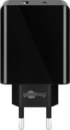 Incarcator priza 1 x USB-A + 1 x USB-C PD (Power Delivery) fast charger 3A/28W Negru, Goobay 44960