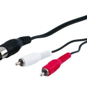 Cablu DIN 5 pini la 2 x RCA T-T 1.5m. Goobay G50014