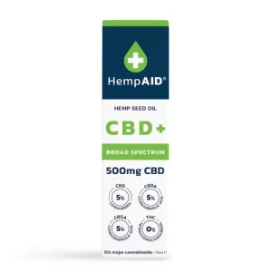 Ulei de cânepă cu 500mg CBD, 500mg CBDA, 500mg CBGA, broad spectrum, natural, 10ml | HempAID