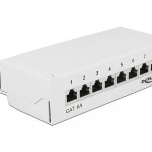 Patch panel 8 porturi Cat.6A FTP Alb, Delock 87678