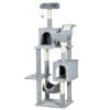 Copac de 177cm pentru Pisici pentru Pisici de Interior, Turn de Catarat pentru Pisici pe Mai Multe Niveluri, Gri 55x49x177cm PawHut | Aosom RO
