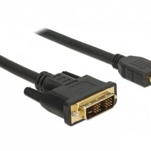 Cablu DVI-D Single Link 18+1 la HDMI pini T-T 1.5m, Delock 85583