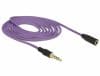 Cablu prelungitor jack stereo 3.5mm (pentru smartphone cu husa) T-M 4 pini 2m mov, Delock 85624