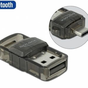 Adaptor 2 in 1 bluetooth 4.0 USB-A + USB-C, Delock 61002