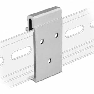 Clema de fixare din aluminiu pentru montare sina DIN cu 3 gauri, Delock 65991