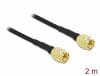 Cablu antena SMA la SMA LMR/CFD100 T-T 2m low loss, Delock 90469