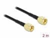 Cablu antena RP-SMA LMR/CFD100 T-T 2m low loss, Delock 90477